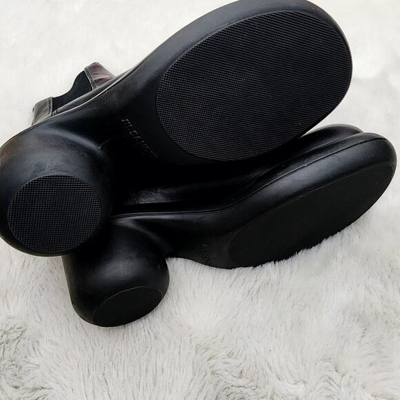 NEW Jill Sander Block Heel Black Leather Chelsea Boot Elasticated Panels - Picture 11 of 16